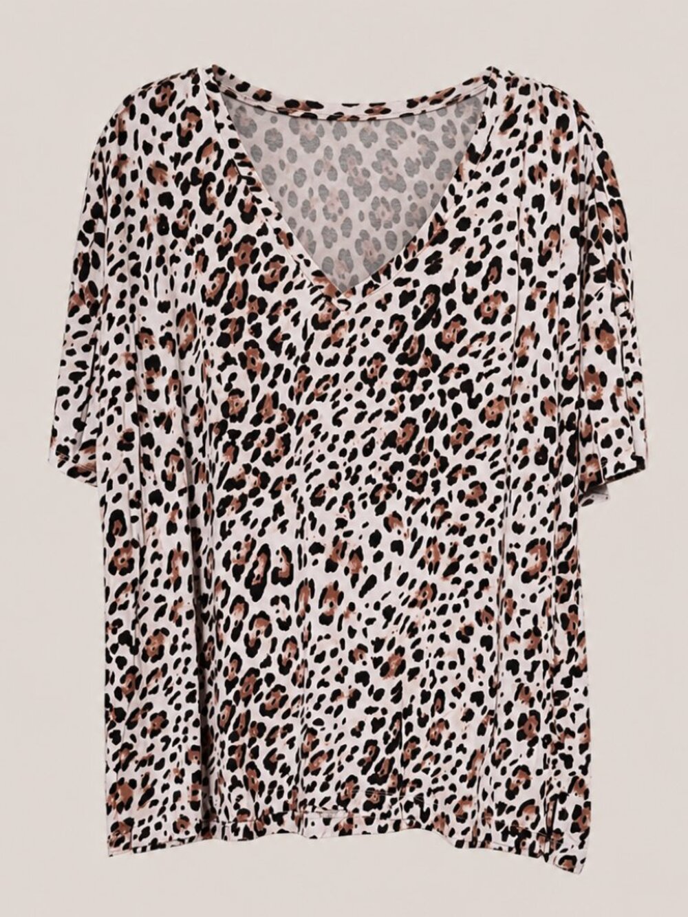 Soma Animal Print Casual Brown and Tan Relaxed Blouse XL